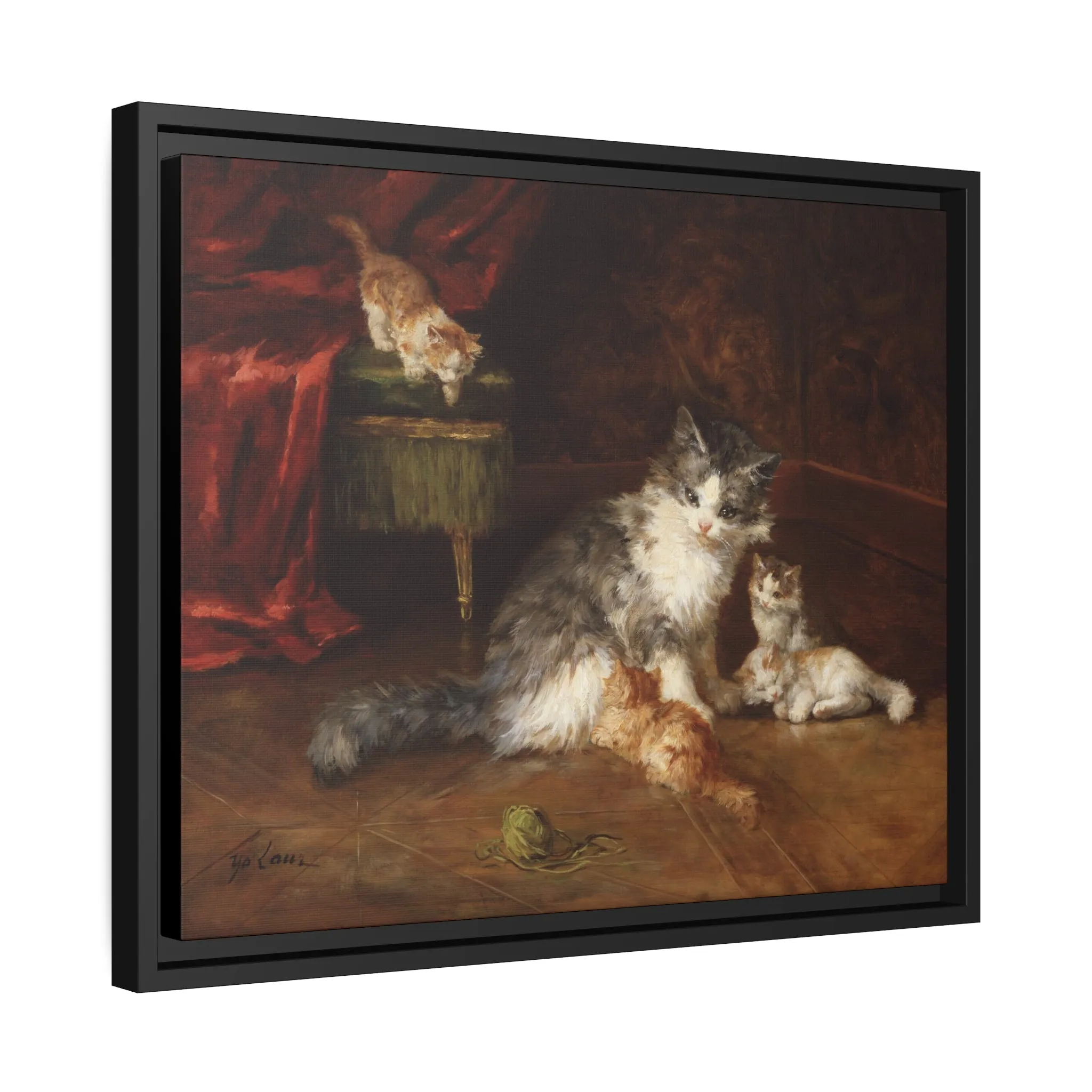 Marie Yvonne Laur: "Motherly Love" - Framed Canvas Reproduction