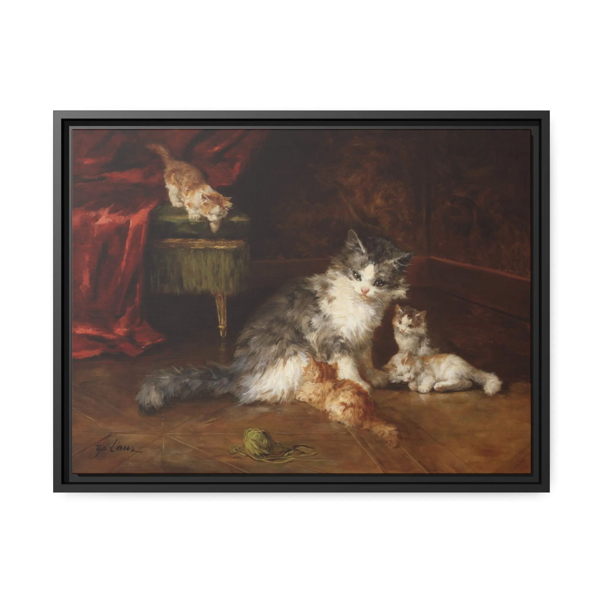Marie Yvonne Laur: "Motherly Love" - Framed Canvas Reproduction