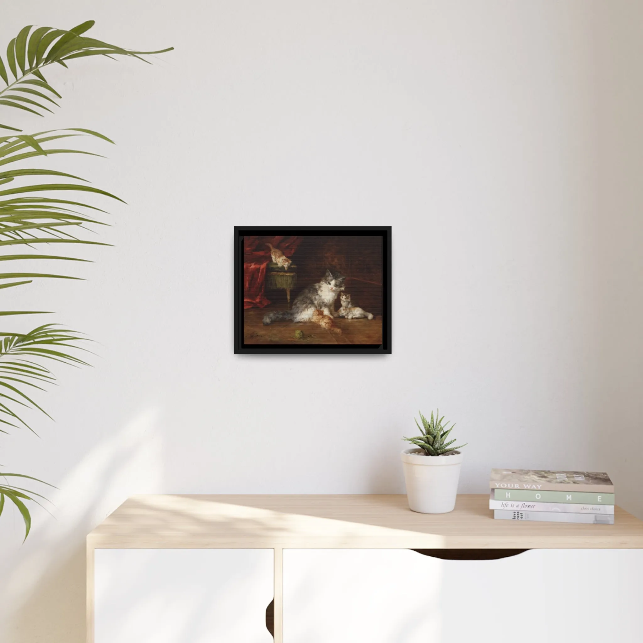 Marie Yvonne Laur: "Motherly Love" - Framed Canvas Reproduction