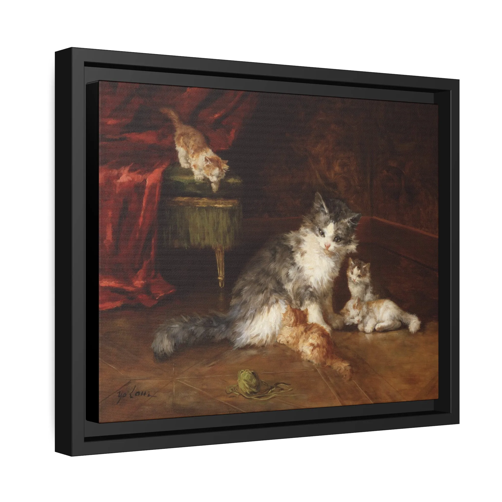 Marie Yvonne Laur: "Motherly Love" - Framed Canvas Reproduction
