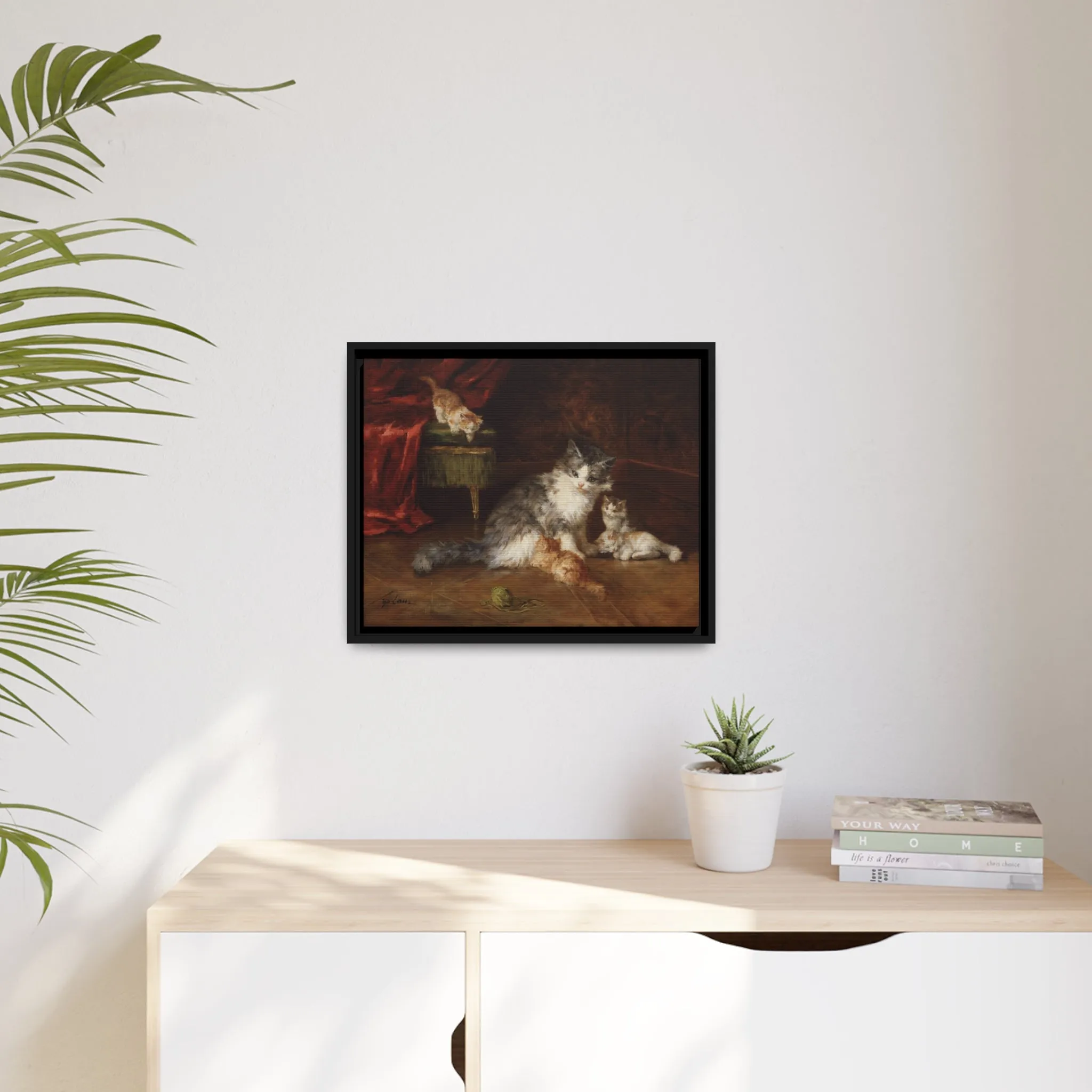 Marie Yvonne Laur: "Motherly Love" - Framed Canvas Reproduction