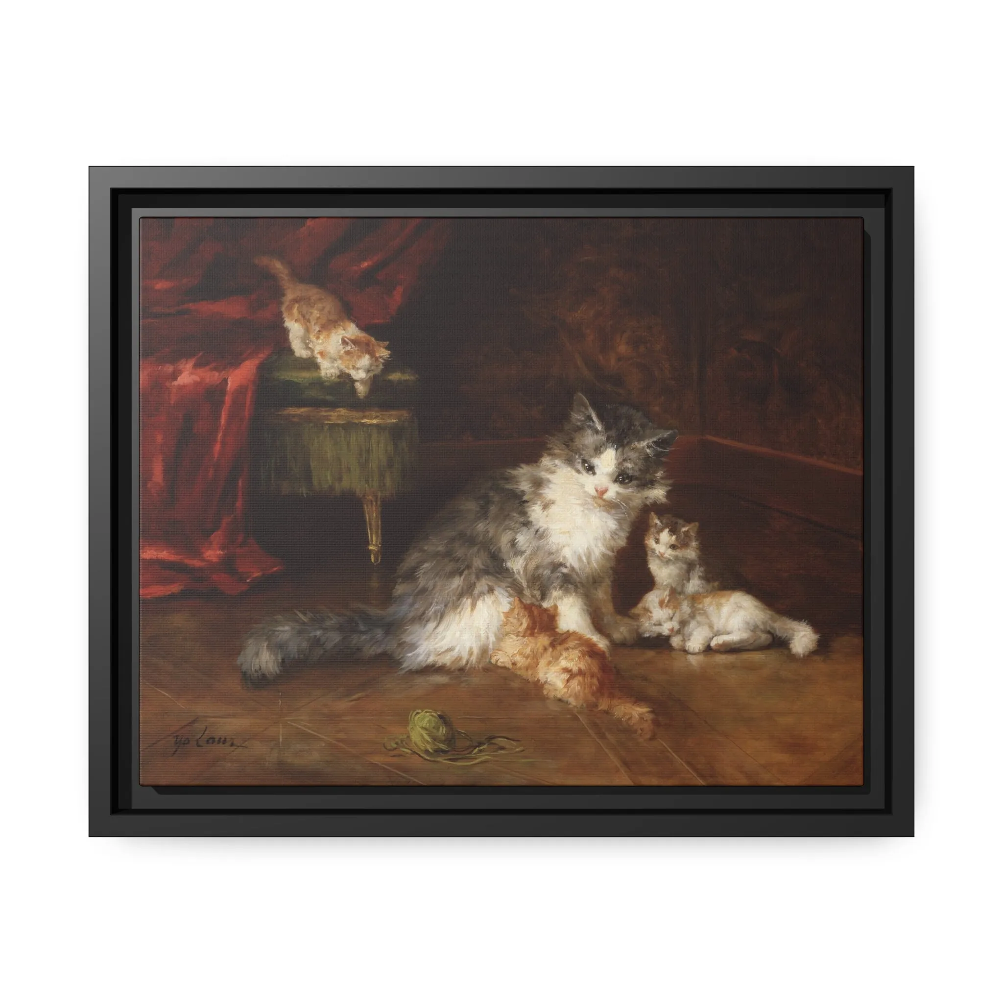 Marie Yvonne Laur: "Motherly Love" - Framed Canvas Reproduction