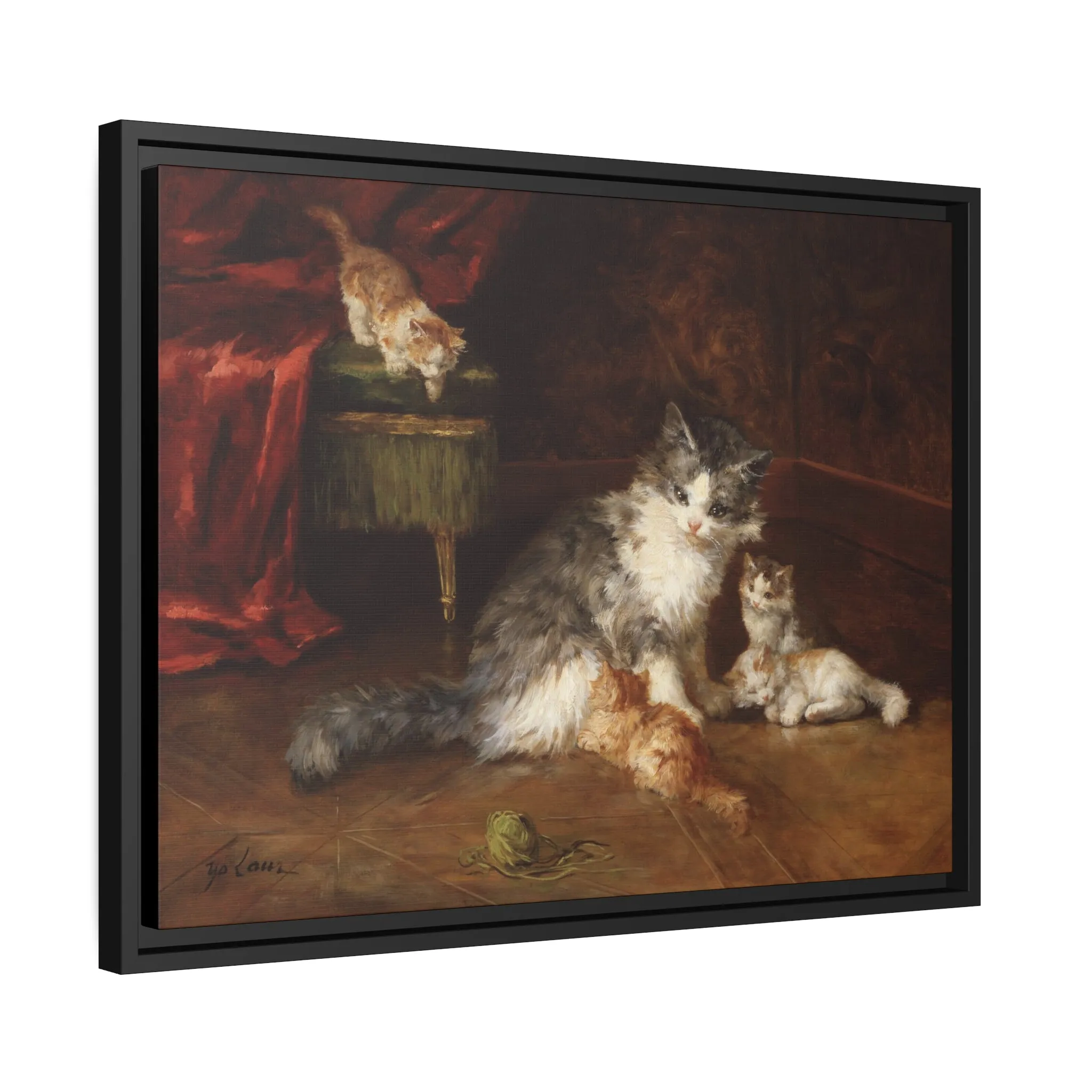 Marie Yvonne Laur: "Motherly Love" - Framed Canvas Reproduction