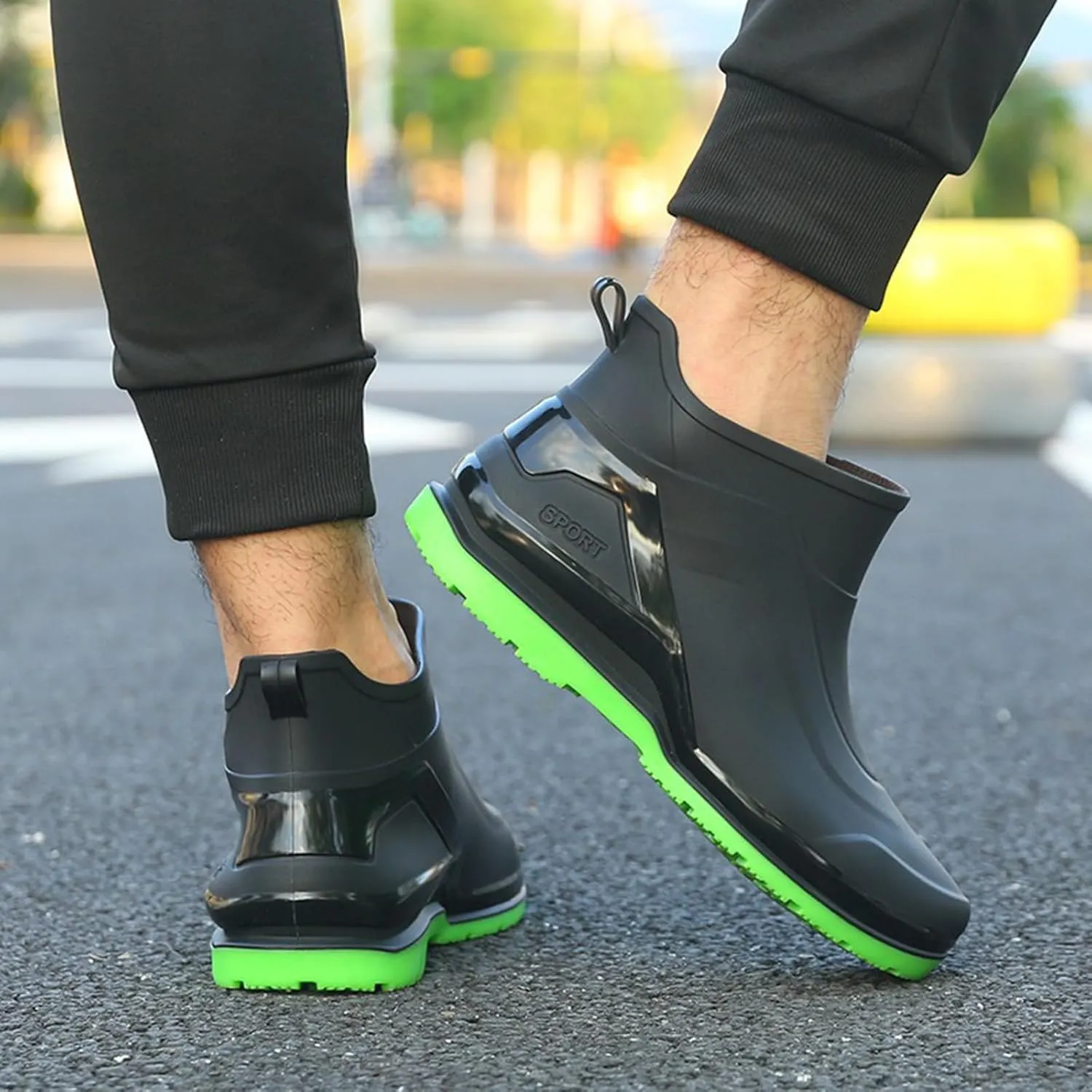 Men Rain Boots Waterproof Ankle Boots Outdoor Garden Shoes