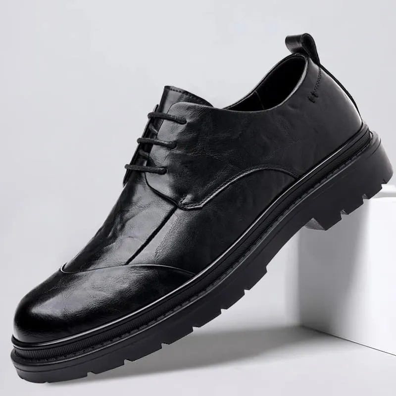 Mens Derby Shoes Leather Modern Leather Business Casual Scale Pattern Comfort Formal Shoes Fashion Breathable Prom Business Wedding Dress Shoes Wedding(9)