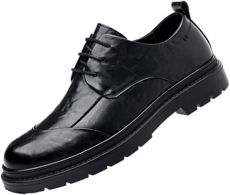 Mens Derby Shoes Leather Modern Leather Business Casual Scale Pattern Comfort Formal Shoes Fashion Breathable Prom Business Wedding Dress Shoes Wedding(9)