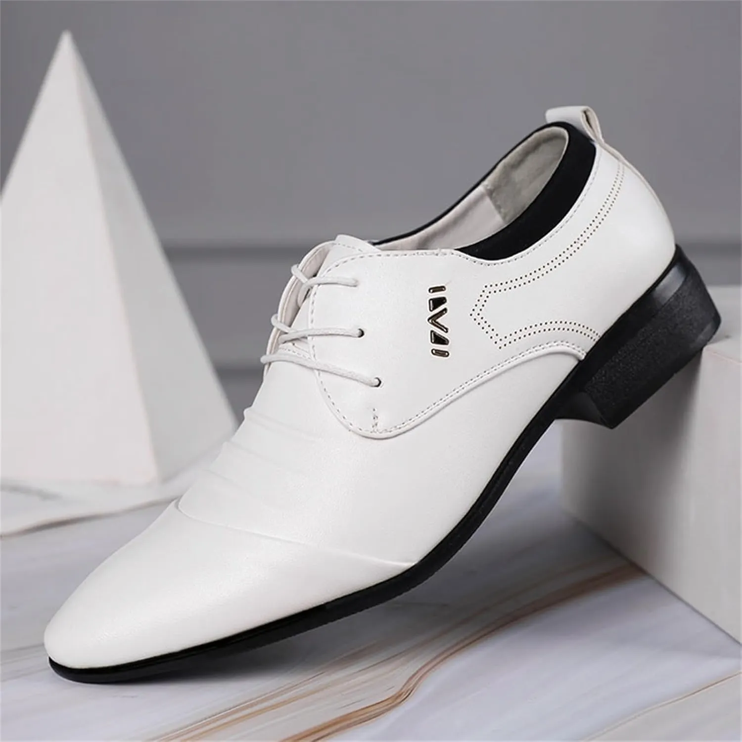 Men's Dress Shoes Classic Pointed-Toe Oxfords Shoes Lace Up Wedding Shoes Business Formal Modern Loafers Shoes