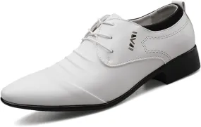 Men's Dress Shoes Classic Pointed-Toe Oxfords Shoes Lace Up Wedding Shoes Business Formal Modern Loafers Shoes