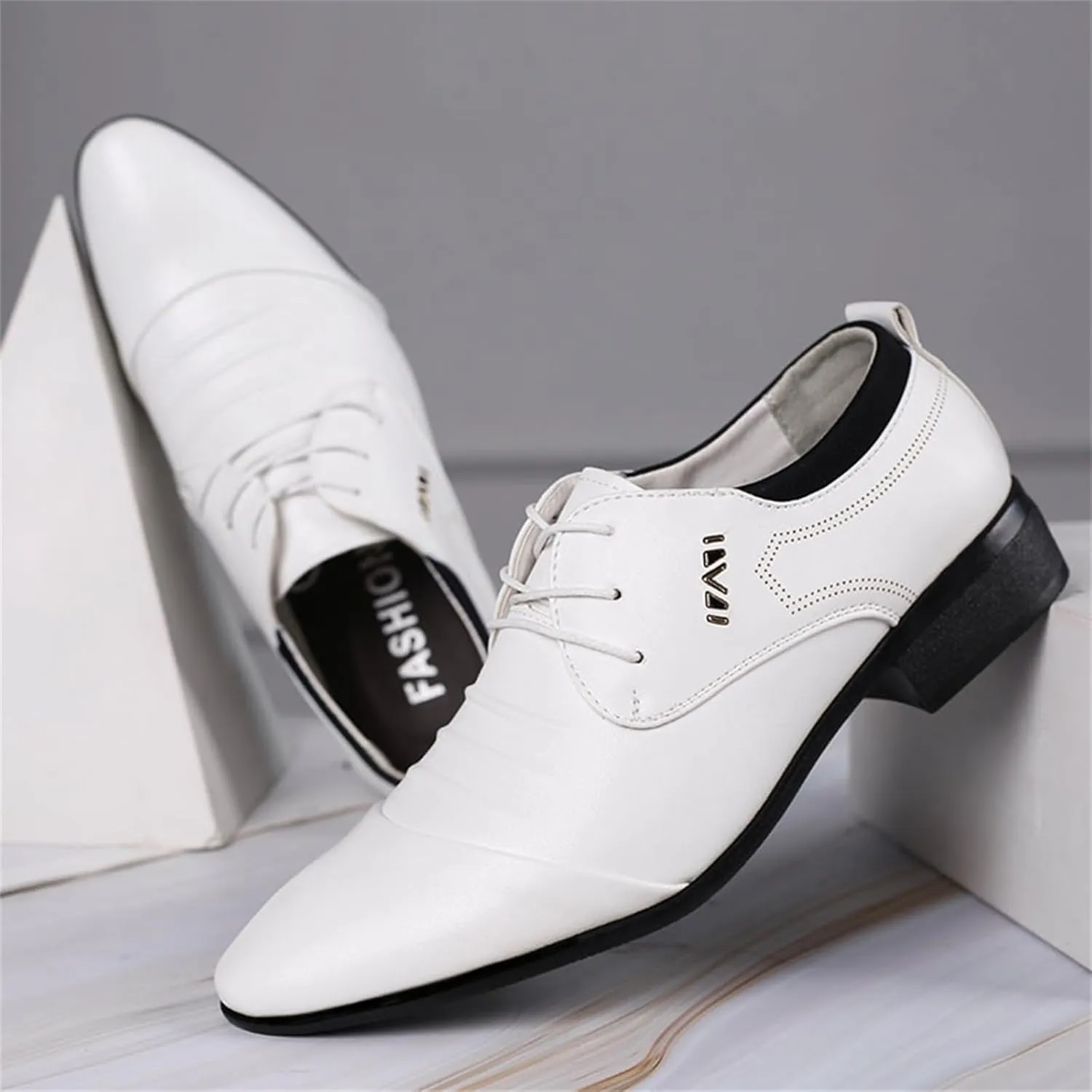 Men's Dress Shoes Classic Pointed-Toe Oxfords Shoes Lace Up Wedding Shoes Business Formal Modern Loafers Shoes