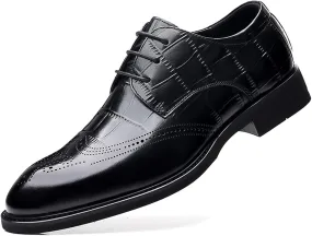Men's Leather Tuxedo Dress Shoes Comfortable Business Formal Shoes Modern Lace-up Formal Oxford Casual Work Office Business Shoes