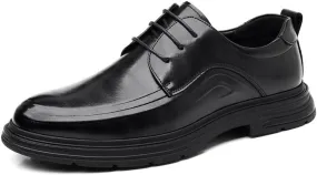 Mens Pointed Toe Oxfords Shoes Fashion Genuine Leather Derby Fashion Formal Tuxedo Walking Shoes