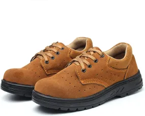 Mens Safety Trainers with Steel Toe Cap Breathable Safety Shoes for Women Lightweight Indistructable Construction (Color : Brown, Size : 8.5 US)