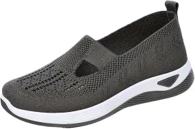 Orthopedic Shoes for Women Woven Slip on Walking Running Shoes for Women Fashion Brown Casual Shoes Wedge Sneakers Waterproof Tennis Shoe Loafers Dress Shoe