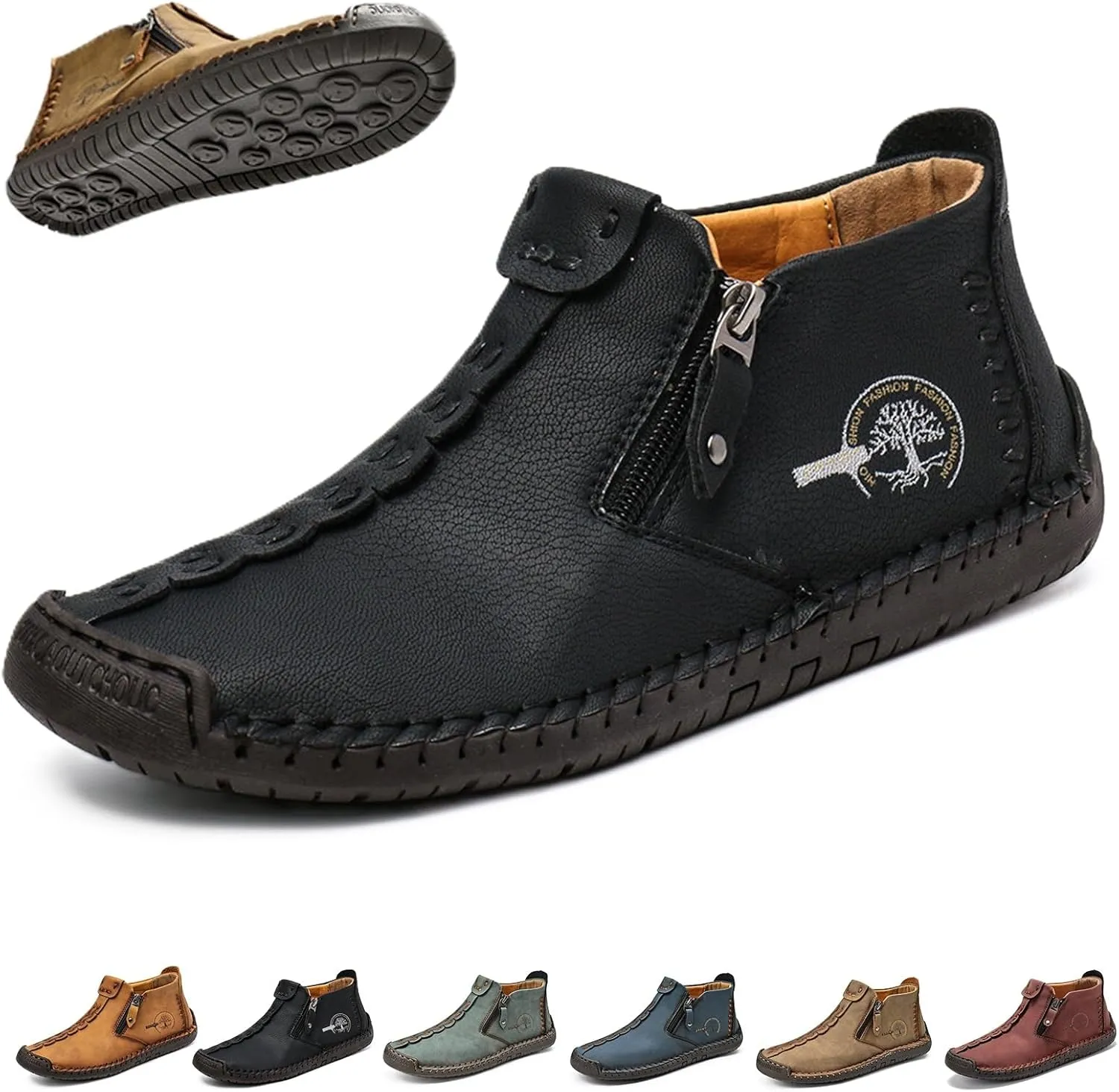 Phanile Men's Outdoor Comfy Arch Support Waterproof Walking Shoes