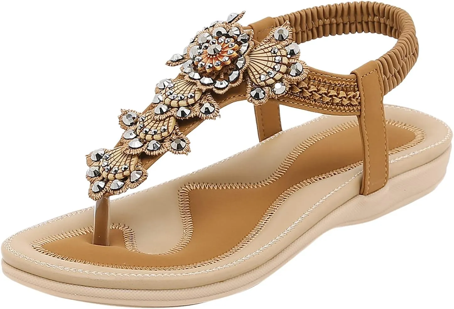 SBGMoSJ Slippers for Women Plantar Fasciitis Orthopedic Wedges for Women Comfortable Wedges for Women Soft High Heel Sandals for Women Comfortable Womens Flip Flops Gold Sandals Women