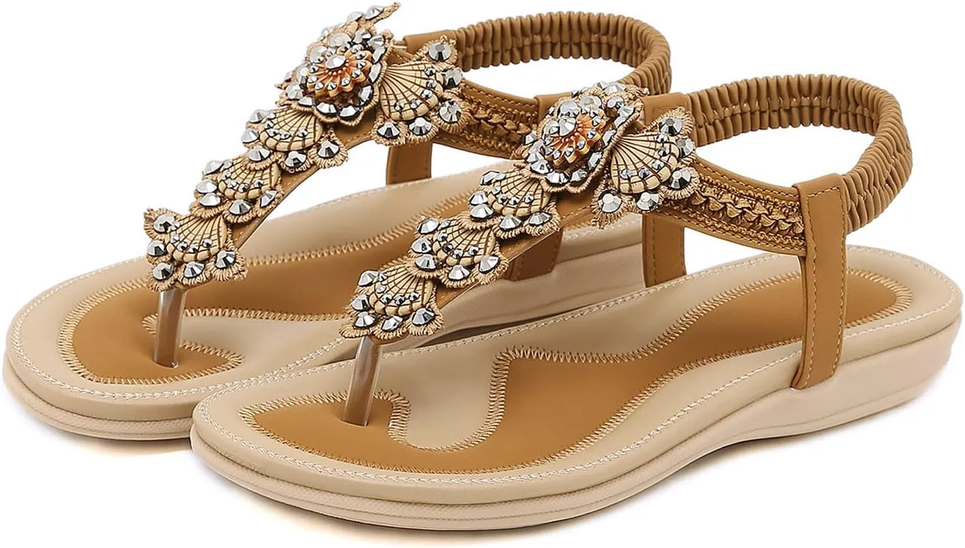 SBGMoSJ Slippers for Women Plantar Fasciitis Orthopedic Wedges for Women Comfortable Wedges for Women Soft High Heel Sandals for Women Comfortable Womens Flip Flops Gold Sandals Women