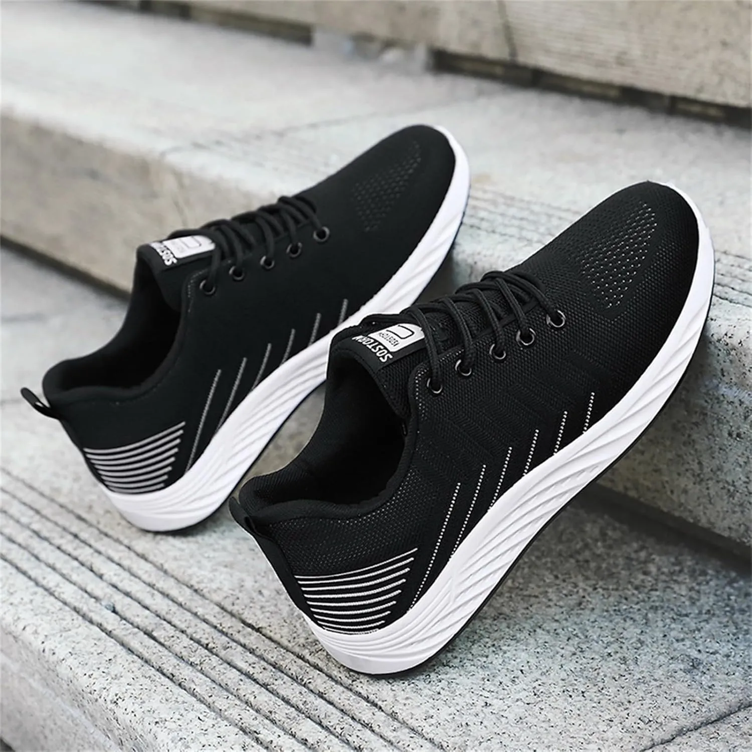 Slip On Mens Loafers & Slip-Ons Fashion Summer and Autumn Men Flat Mesh Breathable Solid Color Casual