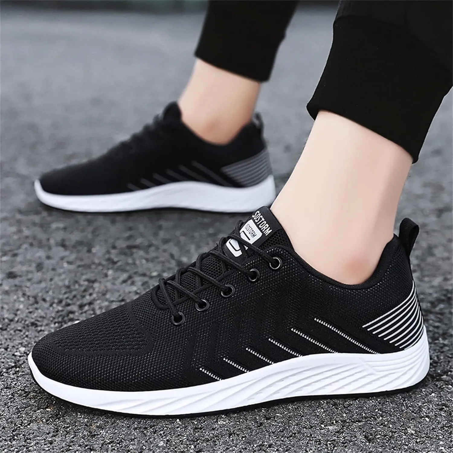 Slip On Mens Loafers & Slip-Ons Fashion Summer and Autumn Men Flat Mesh Breathable Solid Color Casual