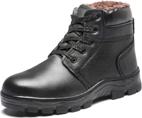 Winter Safety Shose for Men Women Steel Toe Cap Work Boots Breathable Non-Slip Safety Trainers (Color : Brown, Size : 7 US)