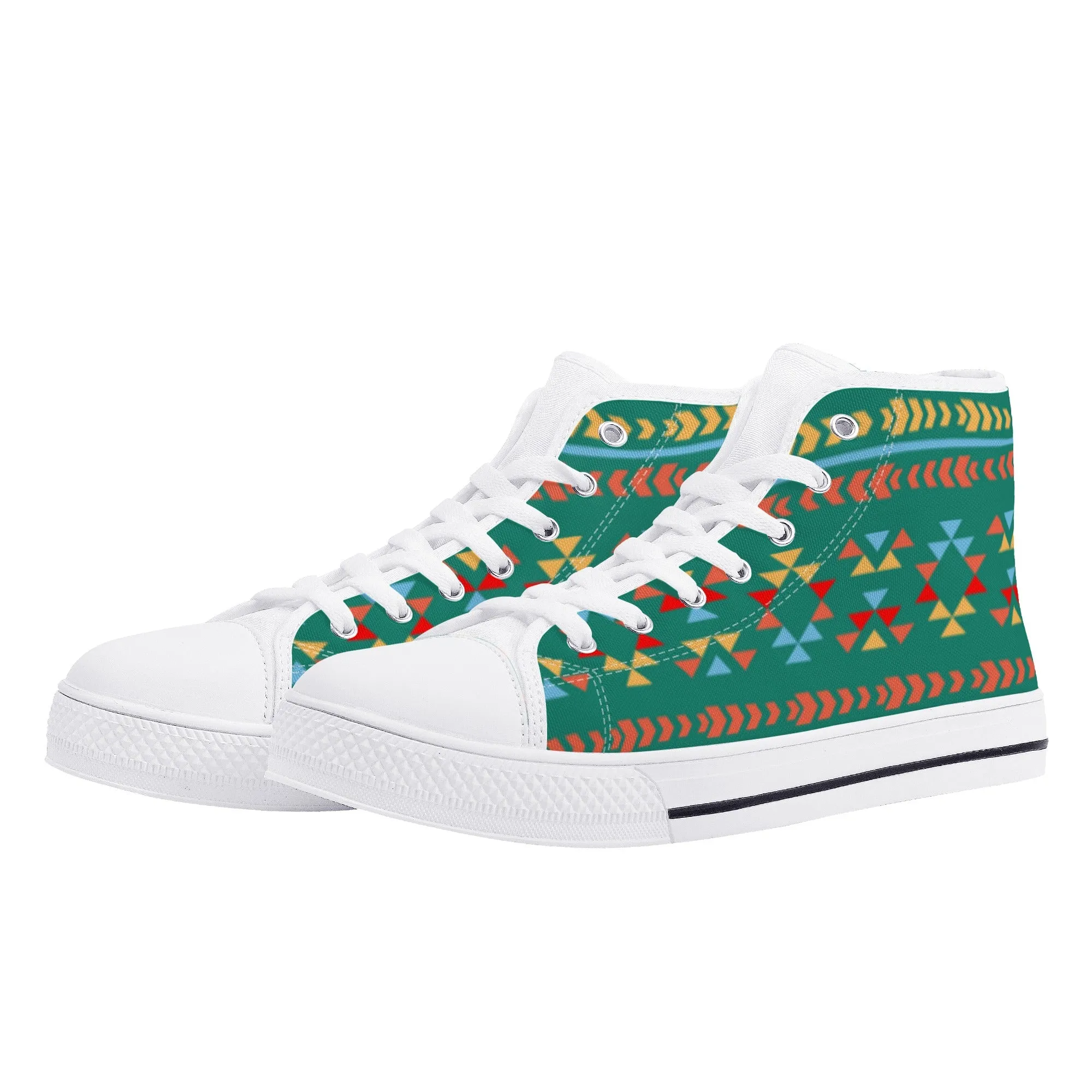 Women's High Top Canvas Shoes River Valley Southwestern Print