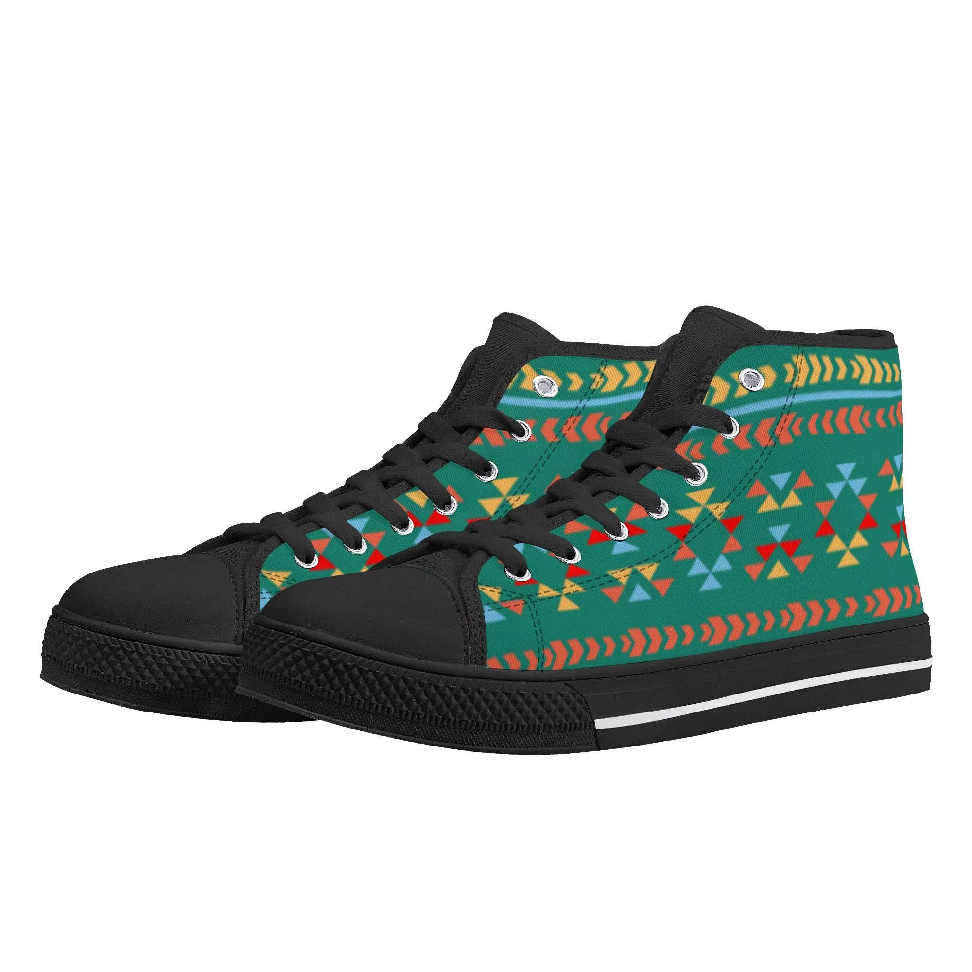 Women's High Top Canvas Shoes River Valley Southwestern Print