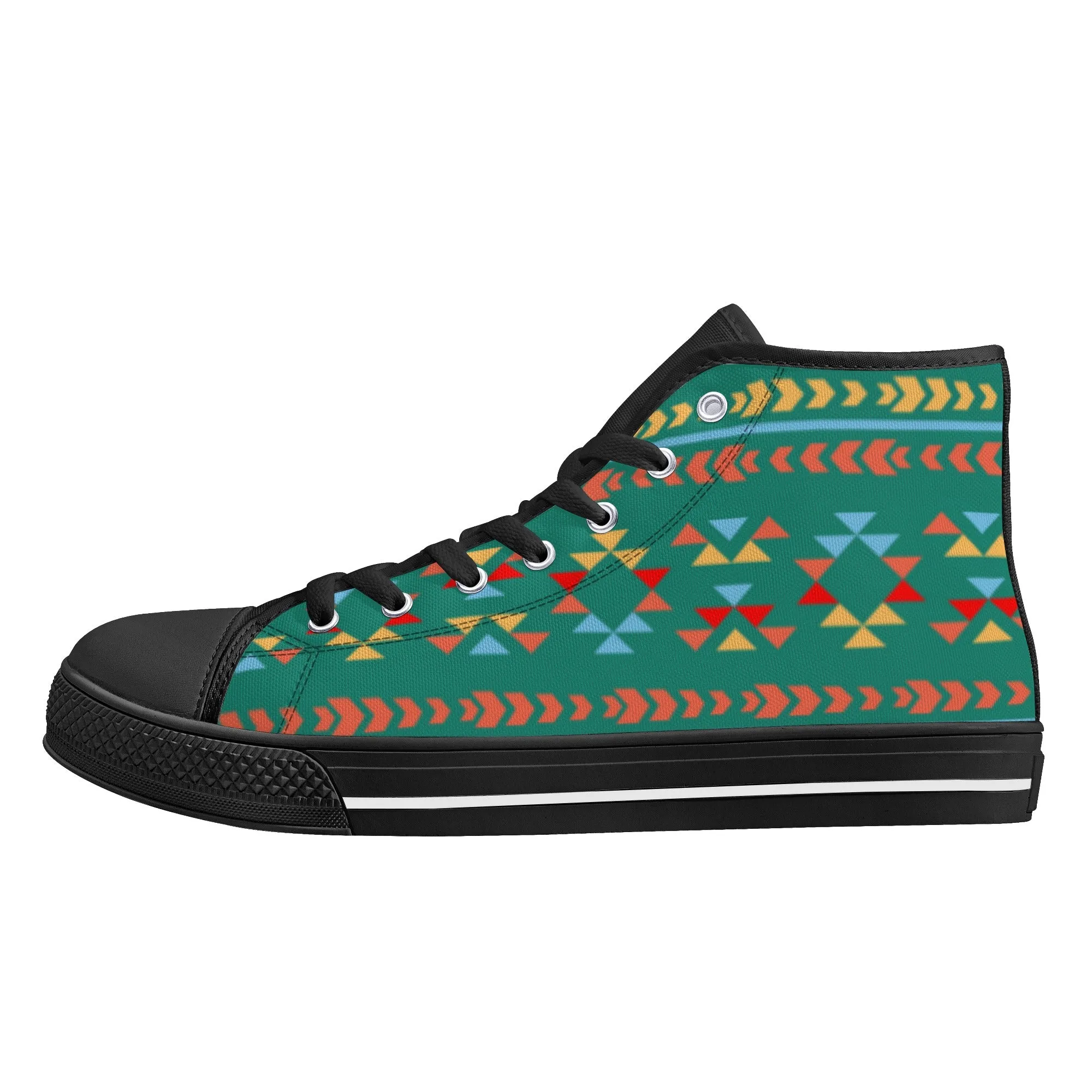 Women's High Top Canvas Shoes River Valley Southwestern Print