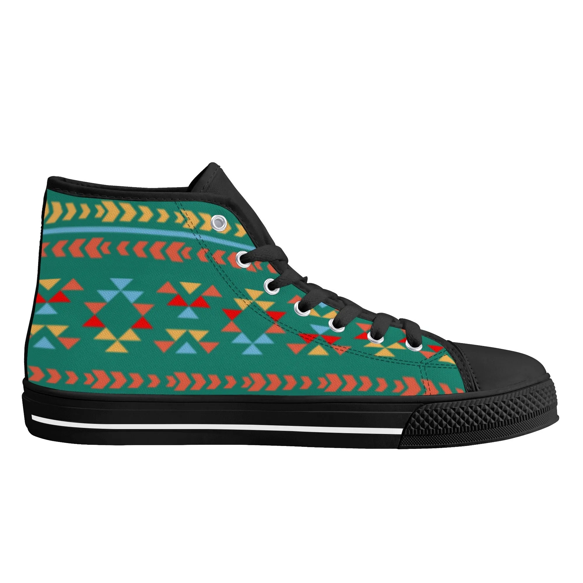 Women's High Top Canvas Shoes River Valley Southwestern Print
